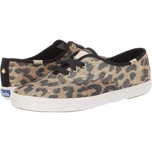 Keds Kate Spade NY Champion Glitter Leopard Print Sneakers - Picture 1 of 12